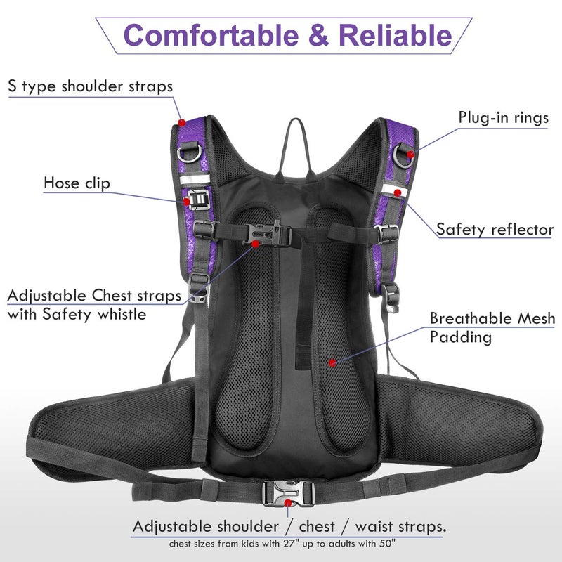 Mothybot Hydration Pack, Insulated Hydration Backpack with 2L BPA Free Water Bladder and Storage, Hiking Backpack for Men, Women, Kids for Running, Cycling, Camping - Keep Liquid Cool up to 5 Hours - Image 3